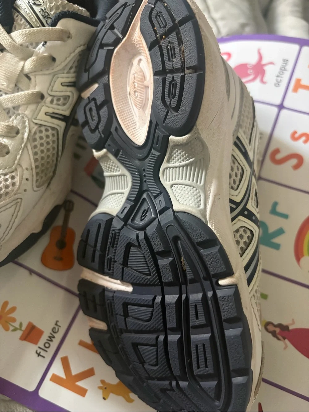 Asics Kids Sneakers in Navy and White with Gray Insole